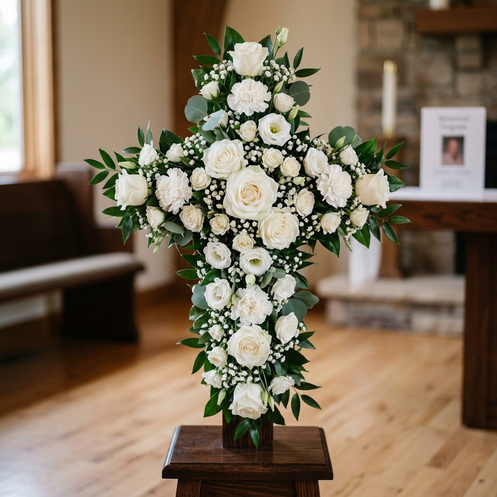 Cruz Floral para Funeral